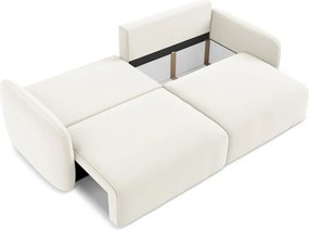 Canapea crem extensibilă/cu spațiu de depozitare cu tapițerie din catifea 238 cm Kalena – Makamii