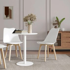 HOMCOM Masă de Dining Rotundă și Modernă pentru 2 Persoane din Oțel, Albă | Aosom Romania