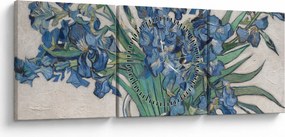 Tablou - Vincent van Gogh, Irises, reproducere (cu ceas) (90x30 cm)
