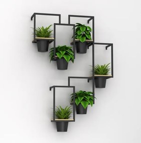 Ghiveci de flori de perete 38x18 cm negru