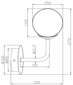 Aplica design deosebit Erich nickel, 1L MYMOD221-WL-01-N