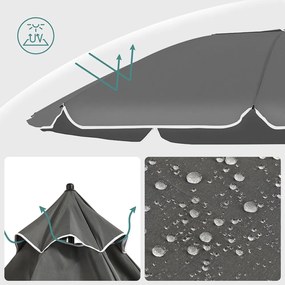 Umbrelă SOLARA, Ø160 cm, gri SongmicsHome