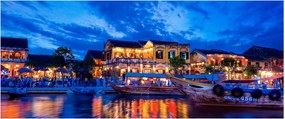 Tablou - Orașul de noapte Hoi An, Vietnam (120x50 cm)