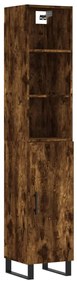 3189666 vidaXL Dulap înalt, stejar fumuriu, 34,5x34x180 cm, lemn prelucrat