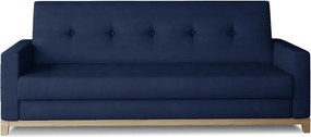 Canapea albastru-închis extensibilă/cu spațiu de depozitare cu tapițerie din catifea 216 cm Selene – ELTAP