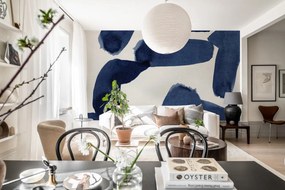 Tapet Wiggle Shapes, Blue, Rebel Walls