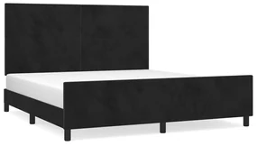 3125643 vidaXL Cadru de pat cu tăblie, negru, 160x200 cm, catifea