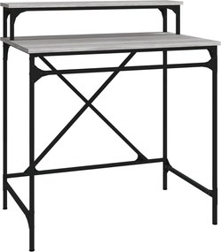 vidaXL Birou, gri sonoma, 80x50x90 cm, lemn prelucrat și fier