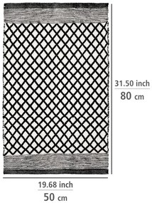 Covoraș de baie alb-negru din plastic reciclat 50x80 cm Tara – Wenko