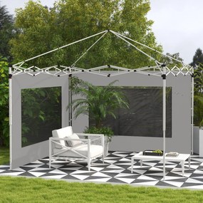 Outsunny Set de 2 laterale de cort, barnum 295x195 cm, Panouri de schimb din material pentru pergolă de 6x3 sau 3x3 m, gri | Aosom Romania