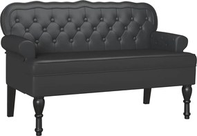 vidaXL Bancă Chesterfield Negru 119,5 x 64,5 x 75 cm Piele artificială