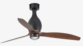 Lustra cu Ventilator si telecomanda MINI ETERFAN M negru mat/maro