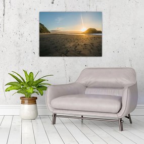 Tablou pe sticlă cu plaja (70x50 cm)