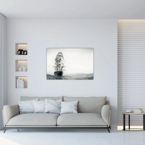 Tablou - O navă care navighează pe ocean (90x60 cm)