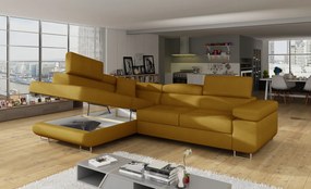 Coltar extensibil stanga 4 locuri, ELTAP, Anton, 272x203x85 cm, lemn/poliester, mustar
