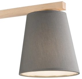 Lustr ELLIE 3xE27/60W/230V, montare pe tavan, gri/fag