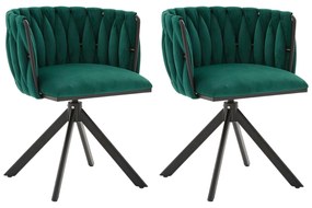 Set de 2 scaune pivotante din catifea, Smarald | Aosom Romania