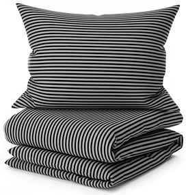 Lenjerie de pat din bumbac STRAVON negru-gri Dimensiune lenjerie de pat: 70 x 90 cm | 140 x 200 cm