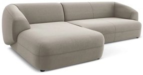 Colțar bej cu tapițerie din catifea (cu colț pe partea stângă) Moana – Makamii