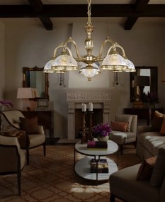 Candelabru clasic cu 5 brate design italian realizat manual 6302