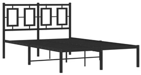 374239 vidaXL Cadru de pat metalic cu tăblie, negru, 120x200 cm