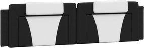 vidaXL Pernă pentru tăblie pat, Viana, negru și alb, 200cm, piele artificială