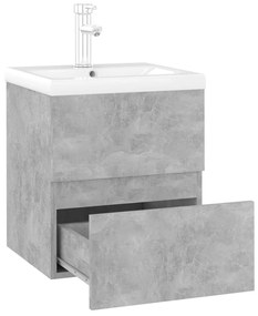 Dulap cu chiuveta incorporata, gri beton, PAL Gri beton, 41 x 38.5 x 45 cm