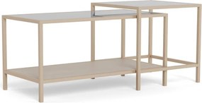 Măsuțe de cafea gri 2 buc. din oțel 50x90 cm Seaford – Actona