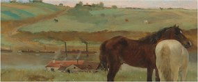 Tablou - Edgar Degas, Horses in a Meadow, reproducere (120x50 cm)