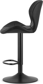 OFERTA Scaun de bar din piele ecologica cu picior negru WEST, negru II. calitate