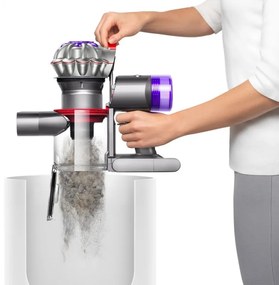 Aspirator vertical Dyson V8 Origin 400394-01, 150AW, 540ml, 110000 rpm/min, Autonomie pana la 40 min, HEPA, Violet/Argintiu