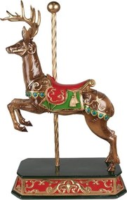 Figurină decorativă ren din polirășină, 35x18x56 cm, „Carrousel de Noël”
