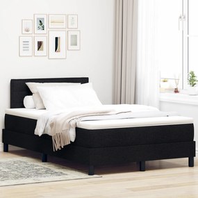 vidaXL Pat cu saltea și LED Negru 120x200 cm Fabricat