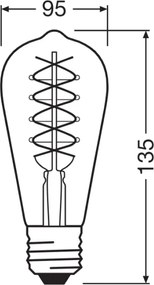 Set de 2 becuri LED dimabile VINTAGE FILAMENT E27/4,8W/230V 2200K - Osram
