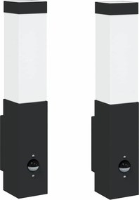 vidaXL Lumină de perete pentru exterior 2 pcs Negru 10.5 x 6 x 33 cm