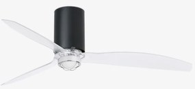 Lustra cu Ventilator si telecomanda MINI TUBE M LED negru mat/transparent
