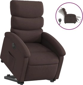 vidaXL Fotoliu electric rabatabil cu ridicare, maro închis, textil