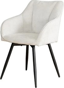 Set de 2 scaune pivotante, Metal Negru, Chenille Sampanie, AVIGNON A-46470 VC