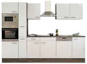 Mobilă de bucătărie Yorki 310, corp din stejar Yorki, cu față alb satinat