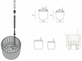 Ghiveci cu auto-irigare Plastia Tolita Air maro ,diam. 19 cm, diam. 19 cm