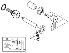 GROHE 19575001 - Baterie pentru lavoar cu două găuri CONCETTO, 147 mm, crom lucios