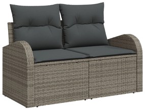 vidaXL Set de canapele pentru grădină cu pernă 6 pcs Gri Rattan poli