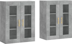 vidaXL Dulapuri de perete, 2 buc., gri beton, lemn prelucrat