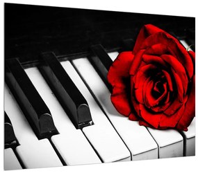 Tablou trandafirul și pian (70x50 cm), în 40 de alte dimensiuni noi