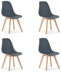 Set 4 Scaune Bucatarie/Dining Kepps Gri Inchis