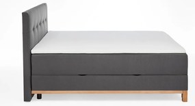 Pat boxspring gri cu spațiu de depozitare 180x200 cm Catania - Meise Möbel