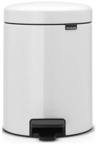 Cos de gunoi cu pedala Brabantia NewIcon 649004, 5 L, Inchidere lina, Baza antiderapanta, Alb