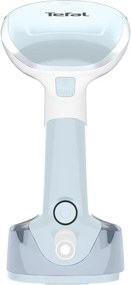 Fier de călcat vertical cu abur Tefal DT3041E1, 1300 W, 0,12 l, 20 g/min, talpă ceramică, pliabil, alb/albastru