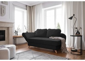 Șezlong gri antracit cu tapițerie din catifea reiată (cu colț pe partea stângă) Chic Charlotte – Miuform