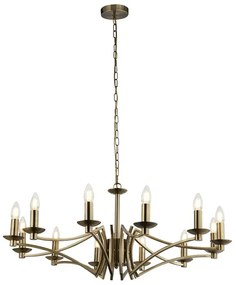 Candelabru clasic cu 12 brate stil elegant Ascot alama antic 41312-12AB SRT